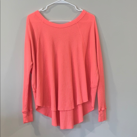 Free People Bright Orange Long Sleeve Shirt - Picture 2 of 9